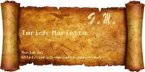 Imrich Marietta névjegykártya